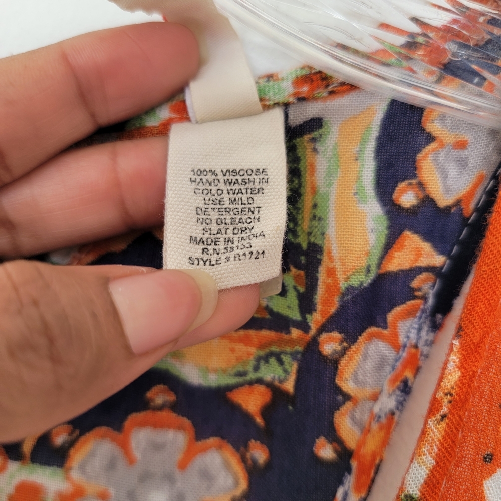 RAGA Navy and Orange Circular Print Boho Maxi Dress - Picture 5 of 11